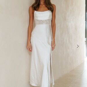 Hello Molly Sipping Waterfalls Satin Midi Dress